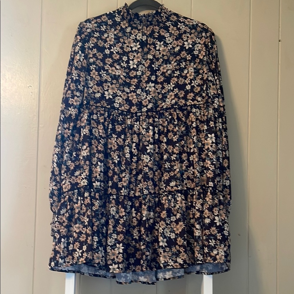 Pink Lily Black Floral Dress - Babydoll Style